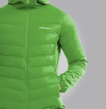 OmniHeat Men's Solid Hooded Puffer Jacket-Blue-Green-M